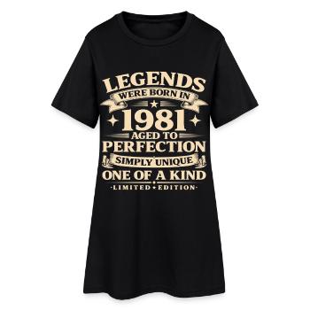 Born in 1981 Simply unique - Women’s T-Shirt Dress - black - Front