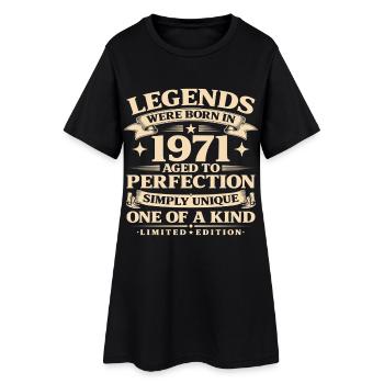 Né en 1971 Simplement unique - Robe T-shirt Femme - noir - Devant
