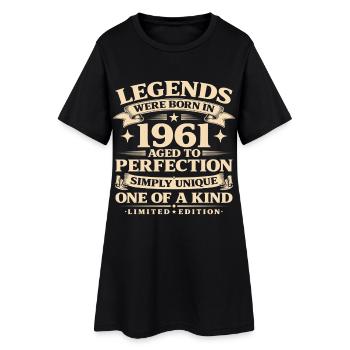Born in 1961 Simply unique - Women’s T-Shirt Dress - black - Front