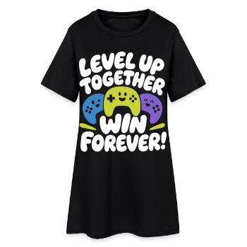 Level Up Together Win Forever - Women’s T-Shirt Dress - black - Front