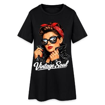 Vintage Soul – Cool Rockabilly Pin-Up Design - Women’s T-Shirt Dress - black - Front