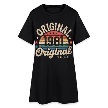 Originaler Retro-Vintage-Geburtstag im Juli 1981 - Frauen T-Shirt-Kleid - Schwarz - Vorne