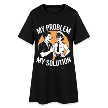 Private Pilot My Problem My Pictogram Mom Dad - Women’s T-Shirt Dress - black - Front