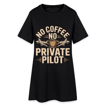 Pilote privé Pas de café Pas d’aviation Amoureux du café - Robe T-shirt Femme - noir - Devant