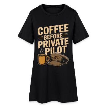 Un Café Pilote Privé Avant Un Amoureux du Café Aviation - Robe T-shirt Femme - noir - Devant