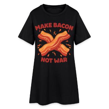 Petit-déjeuner drôle, Faites du bacon, pas la guerre, brunch - Robe T-shirt Femme - noir - Devant