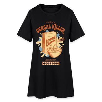 Breakfast Funny Brunch Coffee Food Bacon Pancake - Women’s T-Shirt Dress - black - Front