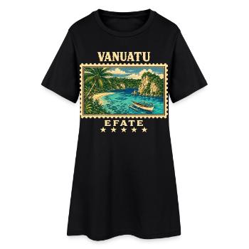 Vanuatu Efate Vintage Travel Brand - Women’s T-Shirt Dress - black - Front