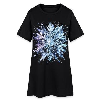 Snowflake Crystal Iced Out Splash Art - Women’s T-Shirt Dress - black - Front