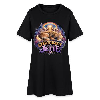 Gerechtigkeit für Jette Hundemotiv - Frauen T-Shirt-Kleid - Schwarz - Vorne