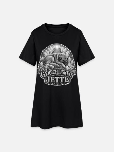 Gerechtigkeit für Jette Hundemotiv - Frauen T-Shirt-Kleid - Schwarz