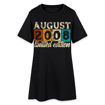 Limited Edition August 2008 Birthday Gift - Women’s T-Shirt Dress - black - Front