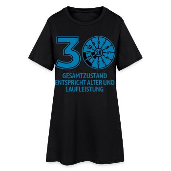 HU August 2026 - 30 Jahre - Geburtstag Geschenk - Frauen T-Shirt-Kleid - Schwarz - Vorne