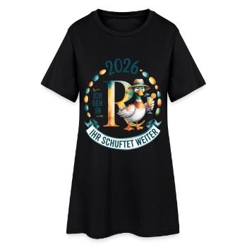 Rente 2026 Ich geh in R(ente) Ihr schuftet weiter - Frauen T-Shirt-Kleid - Schwarz - Vorne
