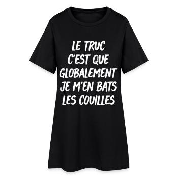 Cadeau humour personnalisé - Robe T-shirt Femme - noir - Devant