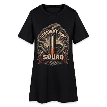 Rolling Coal Straight Pipe Squad - Frauen T-Shirt-Kleid - Schwarz - Vorne