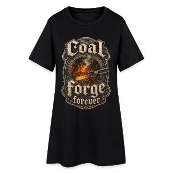 Schmied Kunstschmied Hufschmied Coal Forge Forever - Frauen T-Shirt-Kleid - Schwarz - Vorne
