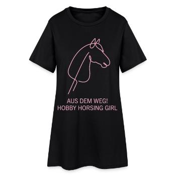 Hobby Horsing Girl Pferd - Frauen T-Shirt-Kleid - Schwarz - Vorne