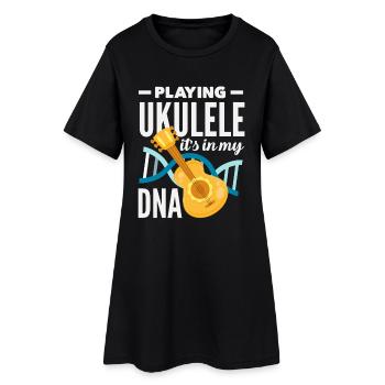 Designs et expressions amusantes de ukulélé - Robe T-shirt Femme - noir - Devant