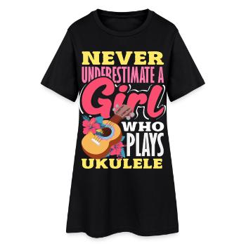 Designs et expressions amusantes de ukulélé - Robe T-shirt Femme - noir - Devant