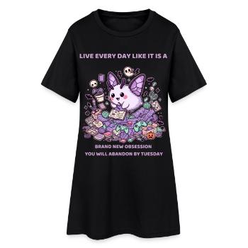 Toute nouvelle obsession abandonnée par mardi - Robe T-shirt Femme - noir - Devant