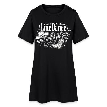 Country Line Dance - Frauen T-Shirt-Kleid - Schwarz - Vorne