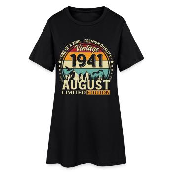 85th Birthday Gift Husband Original 1941 August - Women’s T-Shirt Dress - black - Front