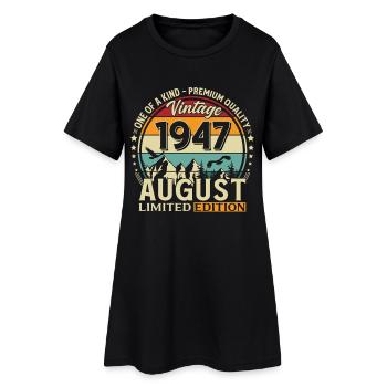 79. Geburtstag Geschenk Mann Original 1947 August - Frauen T-Shirt-Kleid - Schwarz - Vorne