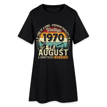 Cadeau du 56e anniversaire Mari Original 1970 août - Robe T-shirt Femme - noir - Devant