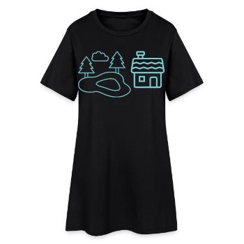 Waldsee-Häuschen Silhouetten - Robe T-shirt Femme - noir - Devant