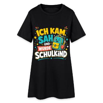 Schulkind - Frauen T-Shirt-Kleid - Schwarz - Vorne