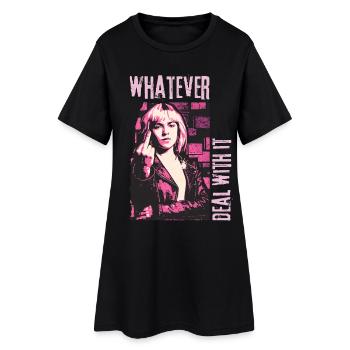 Peu importe. Faites avec. | Déclaration du grunge - Robe T-shirt Femme - noir - Devant