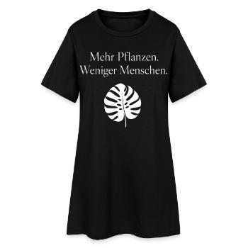Mehr Pflanzen Weniger Menschen Spruch Hobbygärtner - Frauen T-Shirt-Kleid - Schwarz - Vorne