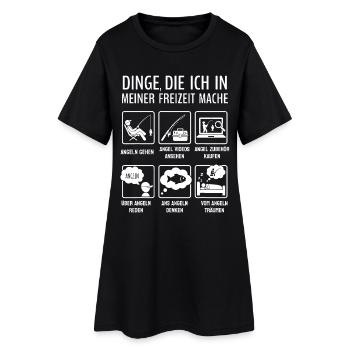  Lustiges Angeln Fischer Freizeit Hobby Spruch - Frauen T-Shirt-Kleid - Schwarz - Vorne