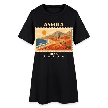 Marque de voyage vintage Angola Iona - Robe T-shirt Femme - noir - Devant