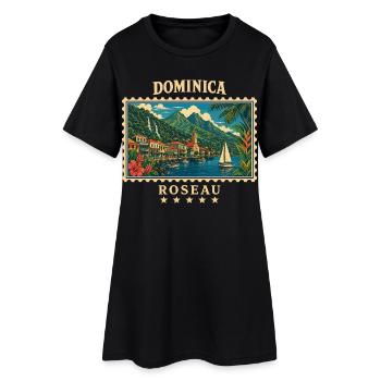 Marque de voyage vintage Dominica Roseau - Robe T-shirt Femme - noir - Devant