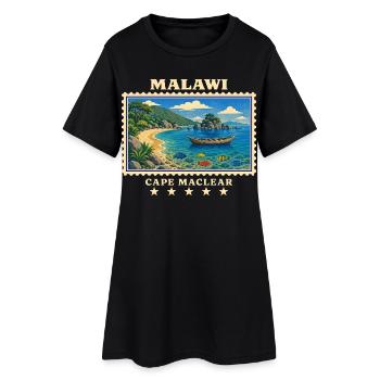 Marque de voyage vintage Malawi Cape Maclear - Robe T-shirt Femme - noir - Devant