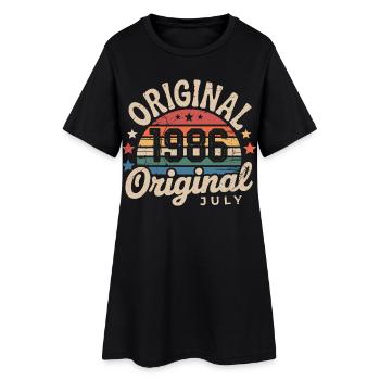 Originaler Retro-Vintage-Geburtstag Juli 1986 - Frauen T-Shirt-Kleid - Schwarz - Vorne