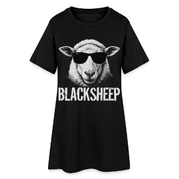 Chemise sarcasme mouton noir - Robe T-shirt Femme - noir - Devant