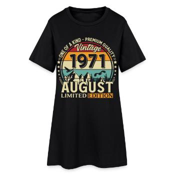 Cadeau du 55e anniversaire Mari Original 1971 août - Robe T-shirt Femme - noir - Devant