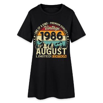 Cadeau pour 40 ans Mari Original 1986 Août - Robe T-shirt Femme - noir - Devant