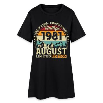 Cadeau du 45e anniversaire Mari Original 1981 août - Robe T-shirt Femme - noir - Devant