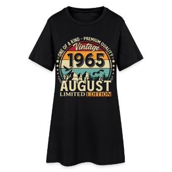 61e anniversaire cadeau Mari Original 1965 août - Robe T-shirt Femme - noir - Devant