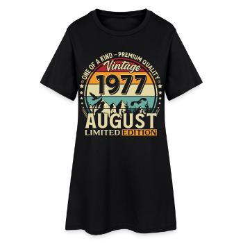 Cadeau du 49e anniversaire Mari Original 1977 août - Robe T-shirt Femme - noir - Devant