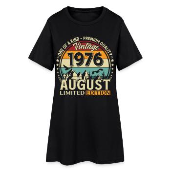 50th Birthday Gift Husband Original 1976 August - Women’s T-Shirt Dress - black - Front