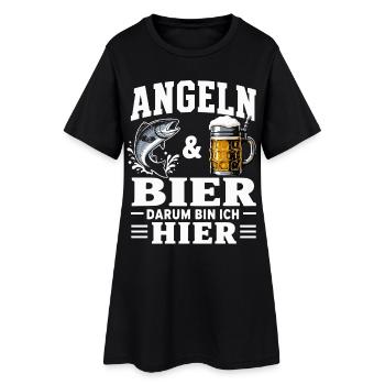 Angeln und Bier Angler Spruch Hobbyangeln - Frauen T-Shirt-Kleid - Schwarz - Vorne