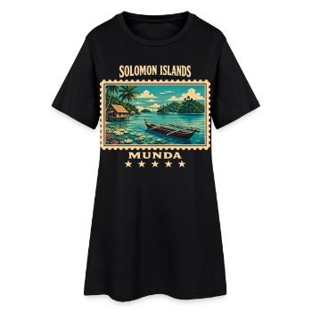 Marque de voyage vintage Solomon Islands Munda - Robe T-shirt Femme - noir - Devant