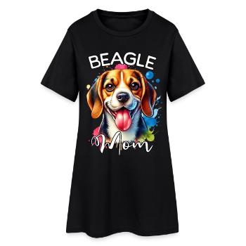 Maman Beagle - Robe T-shirt Femme - noir - Devant