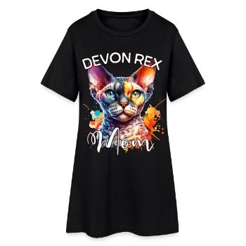 Maman Devon Rex - Robe T-shirt Femme - noir - Devant
