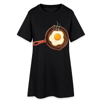 Breakfast Funny Brunch Coffee Pancake Bacon Food - Women’s T-Shirt Dress - black - Front
